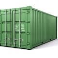 3d render of a green shipping container